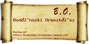 Bodánszki Oresztész névjegykártya